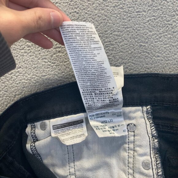 Levis 510 Skinny Stretch Mens Jeans Size 32X32 Black Stretch - Picture 8 of 11